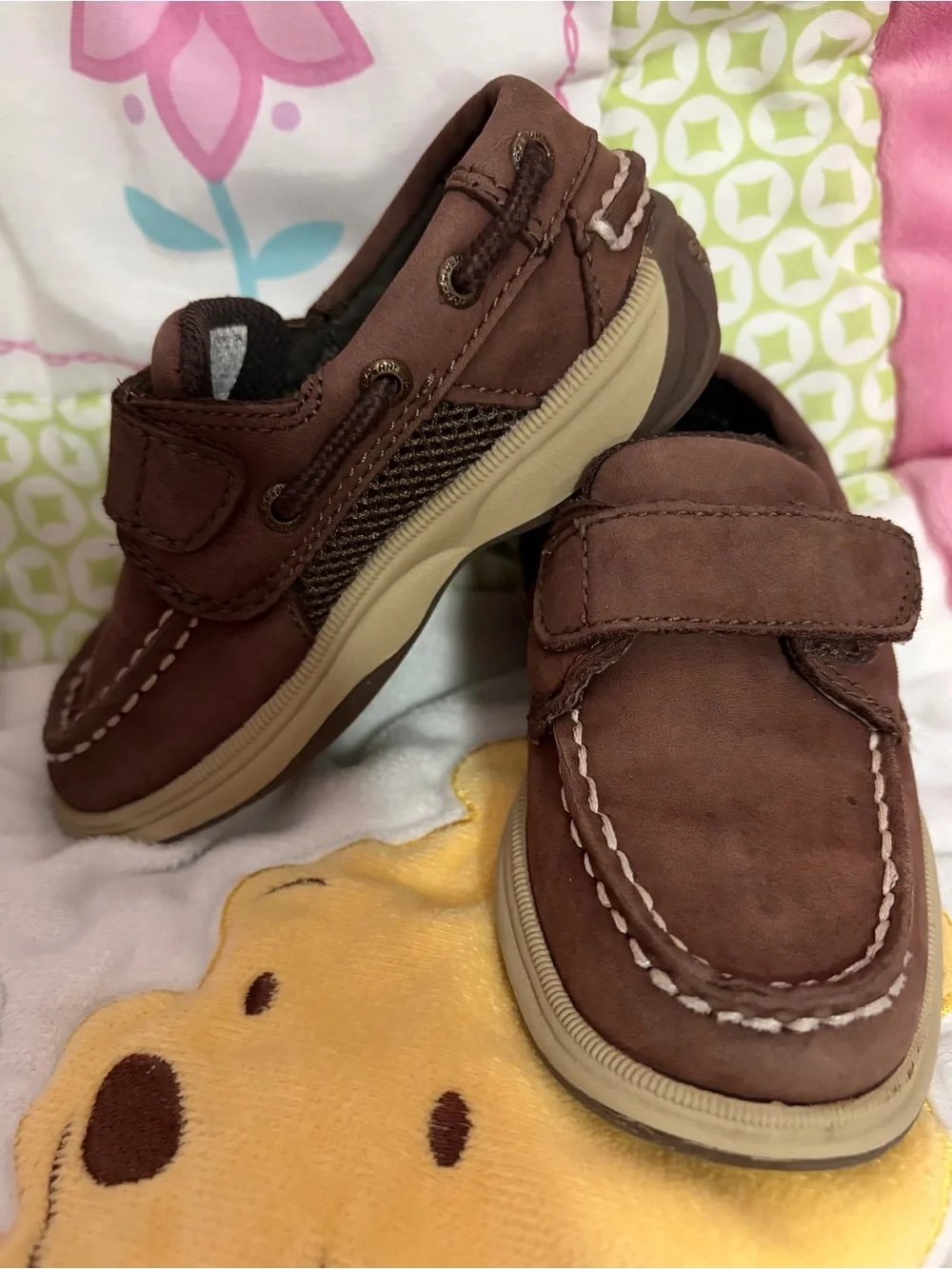 Sperry Intrepid Topsiders Boat shoe Brown Leather Kids Size 7M - Preowned - GOOD